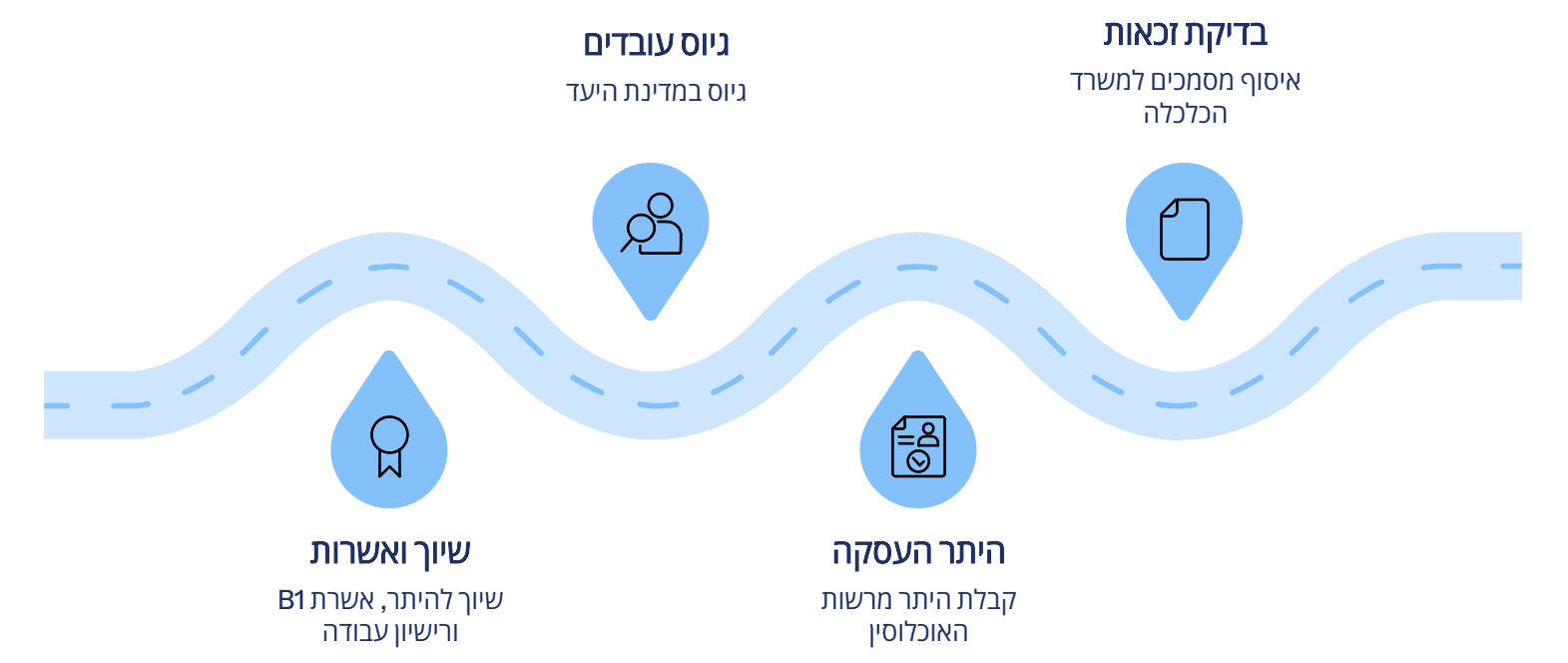 תרשים תהליך הבאת עובדים זרים